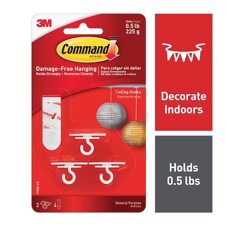 Command Ceiling Hooks 17008ES, PK24, PK24 17008